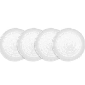 NEW Q Squared Pearl 4-Piece White Melamine Salad Plate Set (Service for 4)